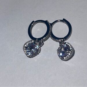 Elegant Silver Heart Drop Earrings